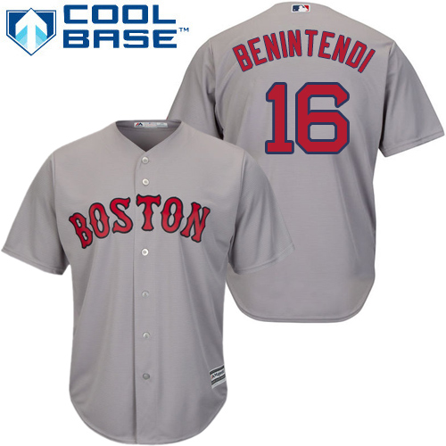 Red Sox #16 Andrew Benintendi Grey Cool Base Stitched Youth MLB Jersey